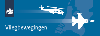 Afbeelding met tekeningen van een helikopter en straaljager met de tekst vliegbewegingen. De banner linkt naar de pagina Vliegbewegingen.