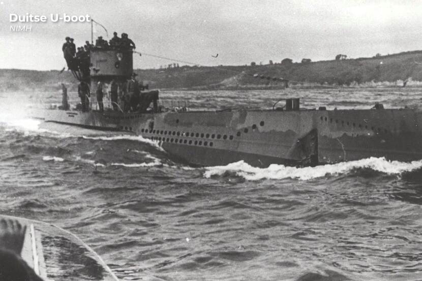 Historische foto van een Duitse U-boot.