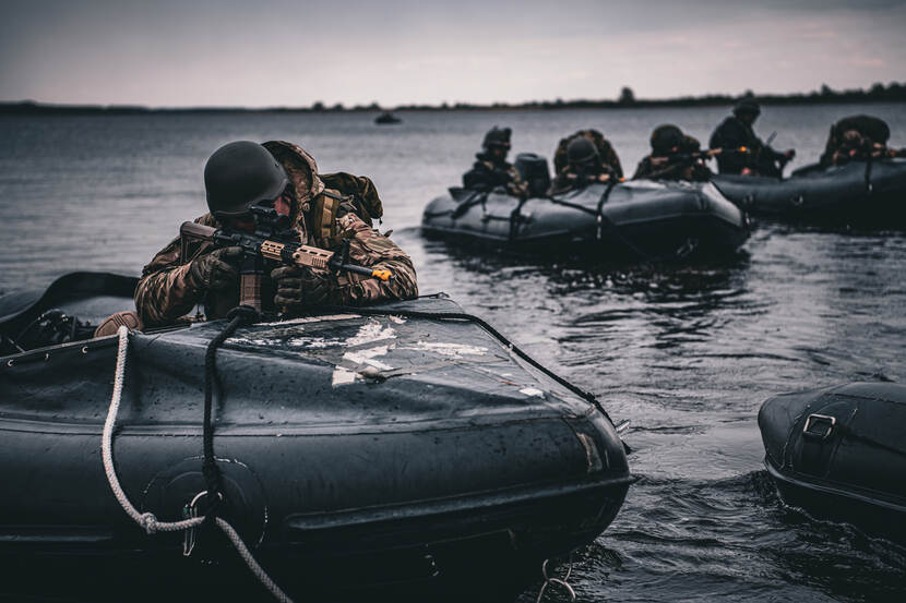 Training van Oekraïense mariniers.