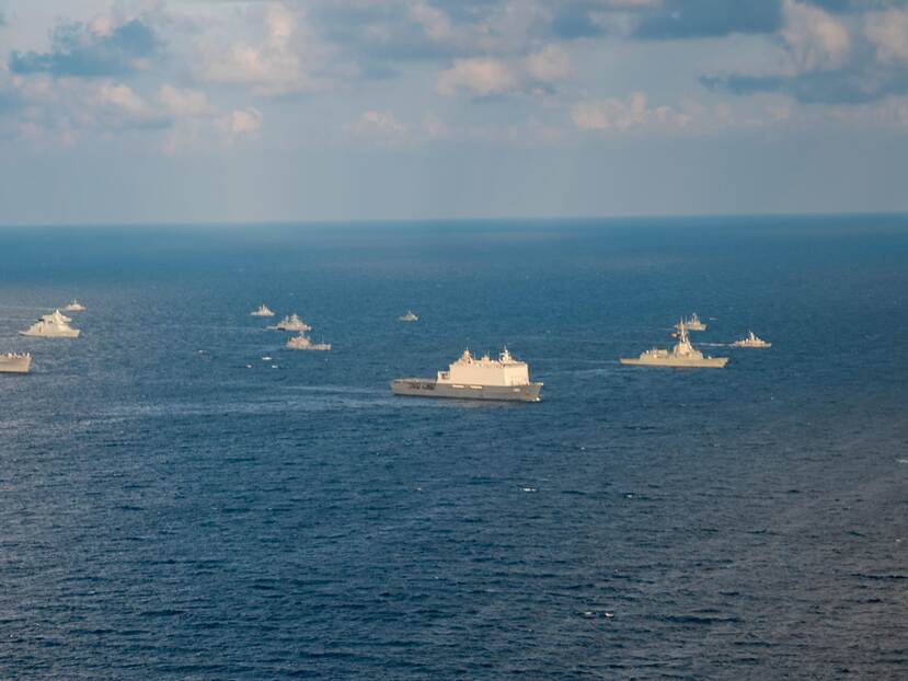 Marineschepen op de Baltische zee
