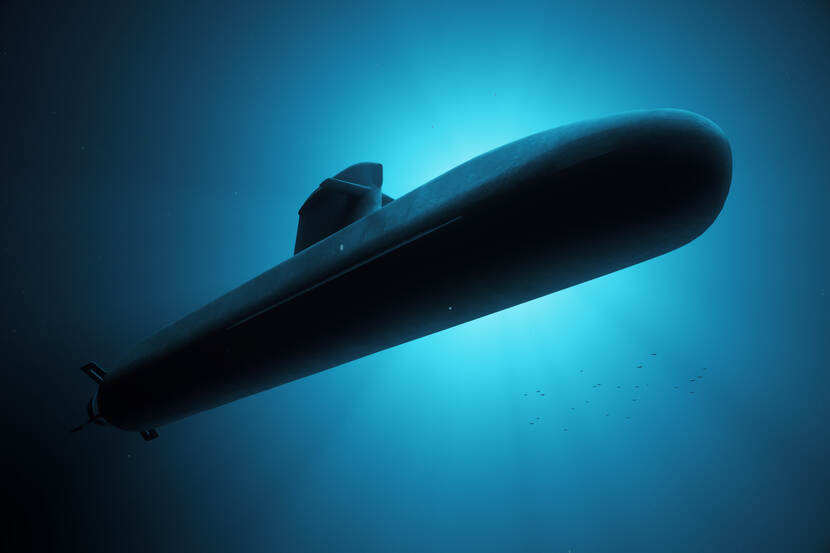 Artist impressie van de nieuwe onderzeeboot.