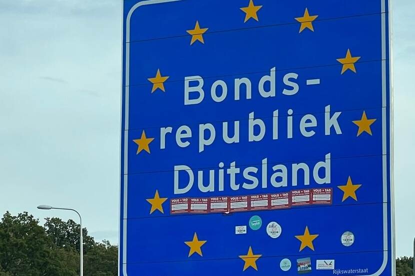 Grensbord Bondsrepubliek Duitsland.